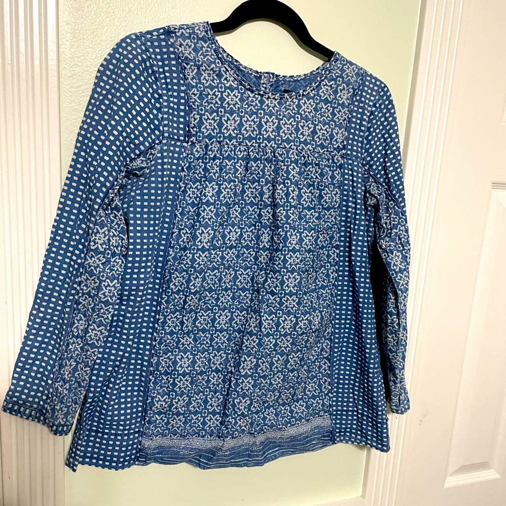 J. Crew Chambray Top, Size Small, Button Detail